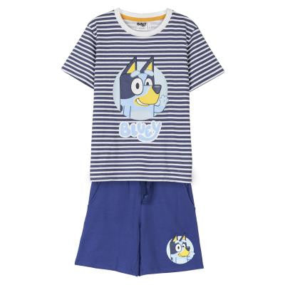 Pyjama court rayé 100 % coton Bluey pour enfant – jusqu'à 3 ans