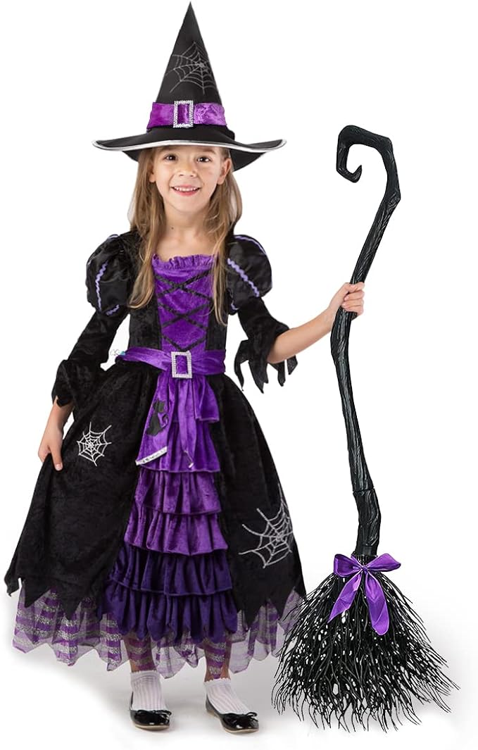 Sorcière Conte de Fée Ensemble Deluxe Costume avec Chapeau pour Filles