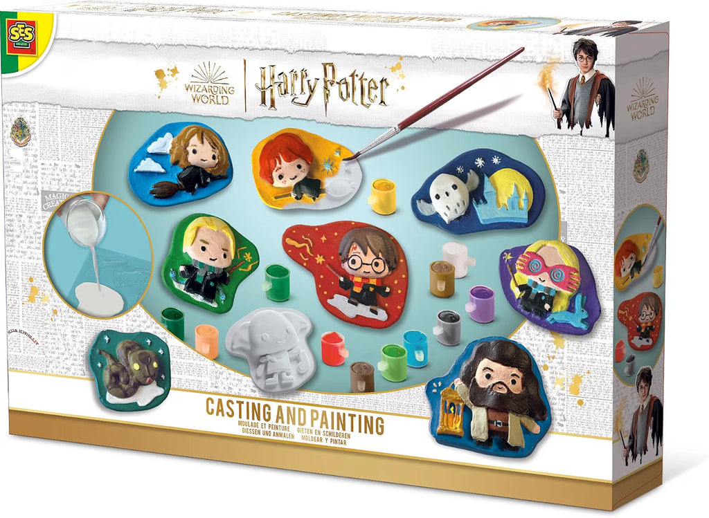 Coffret Moulage et Peinture Plâtre Harry Potter | Crée 8 Figurines | 300g Plâtre + 12 Peintures + Spatule | Activité Manuelle Enfant 6 Ans+
