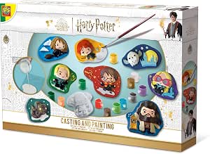 Coffret Moulage et Peinture Plâtre Harry Potter | Crée 8 Figurines | 300g Plâtre + 12 Peintures + Spatule | Activité Manuelle Enfant 6 Ans+