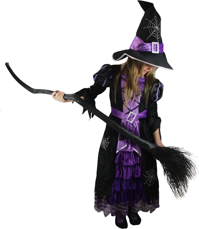 Sorcière Conte de Fée Ensemble Deluxe Costume avec Chapeau pour Filles
