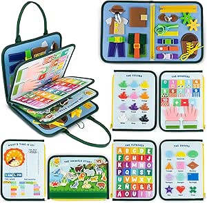 BONNYCO Busy Board Montessori de Feutre. Jouet Montessori Educatif, Malette Busy Book Motricité Fine