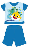 Baby Shark summer short-sleeved baby pajamas - cotton jersey pajamas - medium blue - 80-0