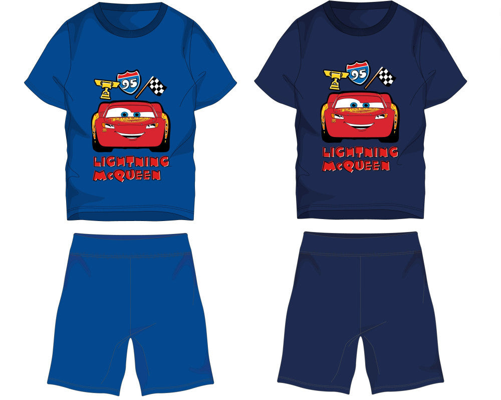 Ensemble d'été en coton Disney « Cars » – t-shirt et short – bleu marine – taille 98