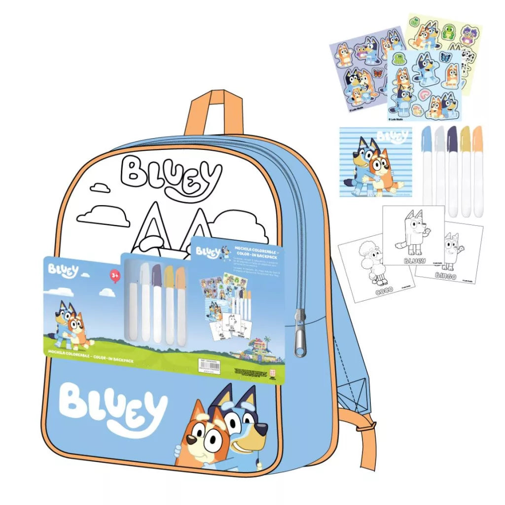Sac à dos à colorier Bluey Friends, 38 cm