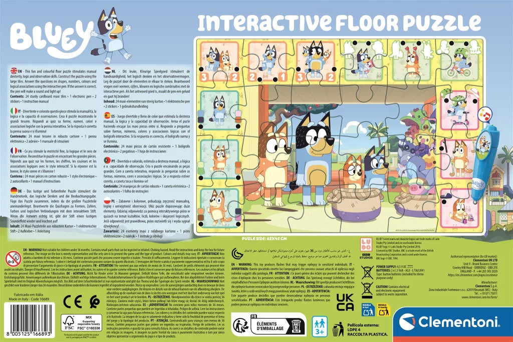 Puzzle interactif Bluey Playtime de 24 pièces Clementoni