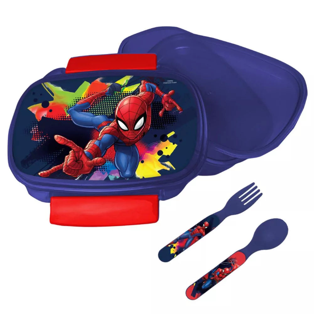 Boîte à sandwich Spiderman Splotch + ensemble de couverts
