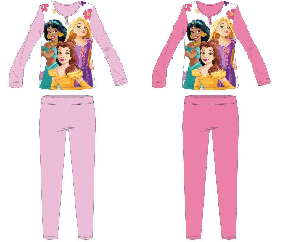 Disney Princesses cotton jersey children's pajamas - light pink - 98-0
