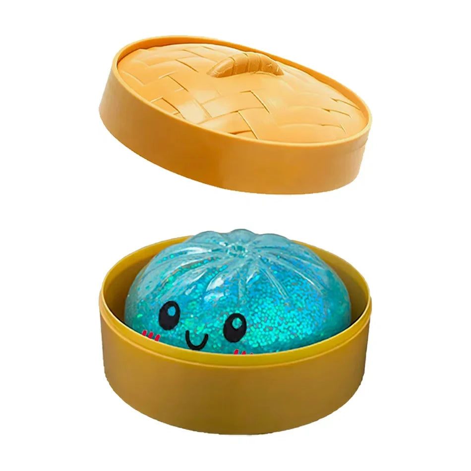 Colorful 6 Styles Glitter Dumpling Glitter Dumpling Squishy with Box Dumplings Sensory Squeeze Toy for Stress Relief Toys-7