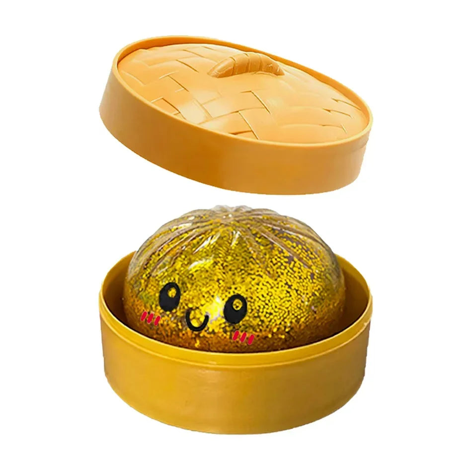 Colorful 6 Styles Glitter Dumpling Glitter Dumpling Squishy with Box Dumplings Sensory Squeeze Toy for Stress Relief Toys-6