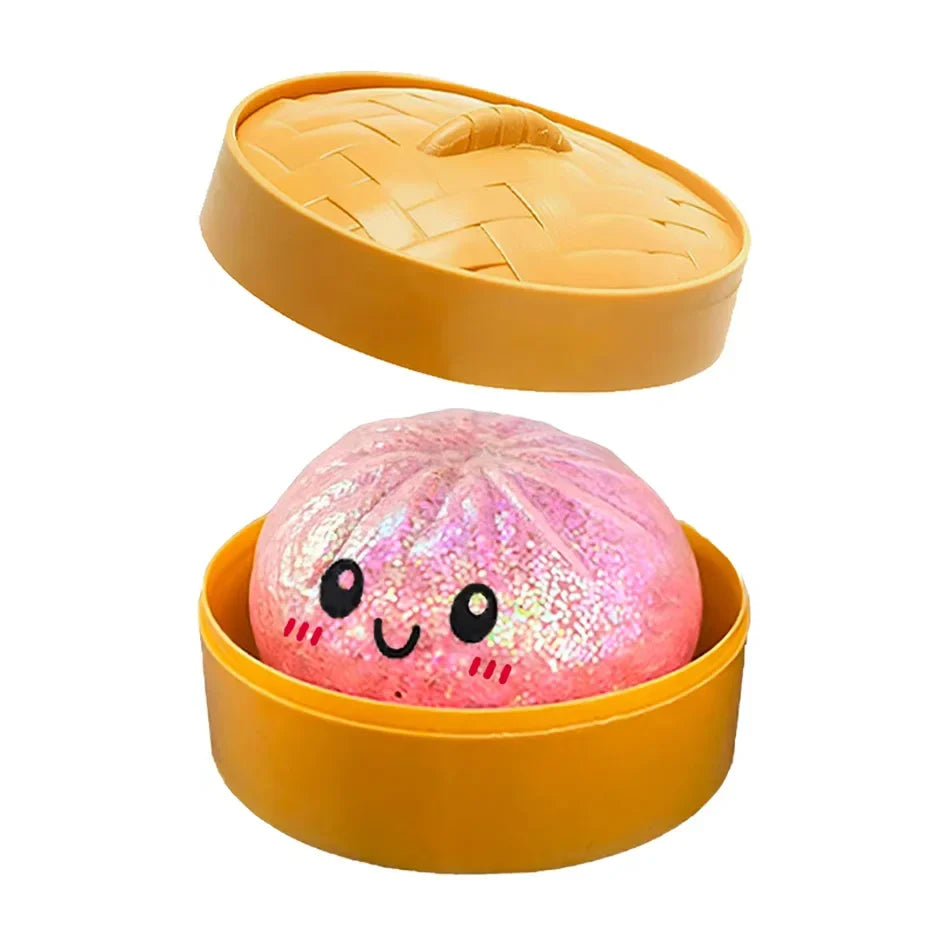 Colorful 6 Styles Glitter Dumpling Glitter Dumpling Squishy with Box Dumplings Sensory Squeeze Toy for Stress Relief Toys-9
