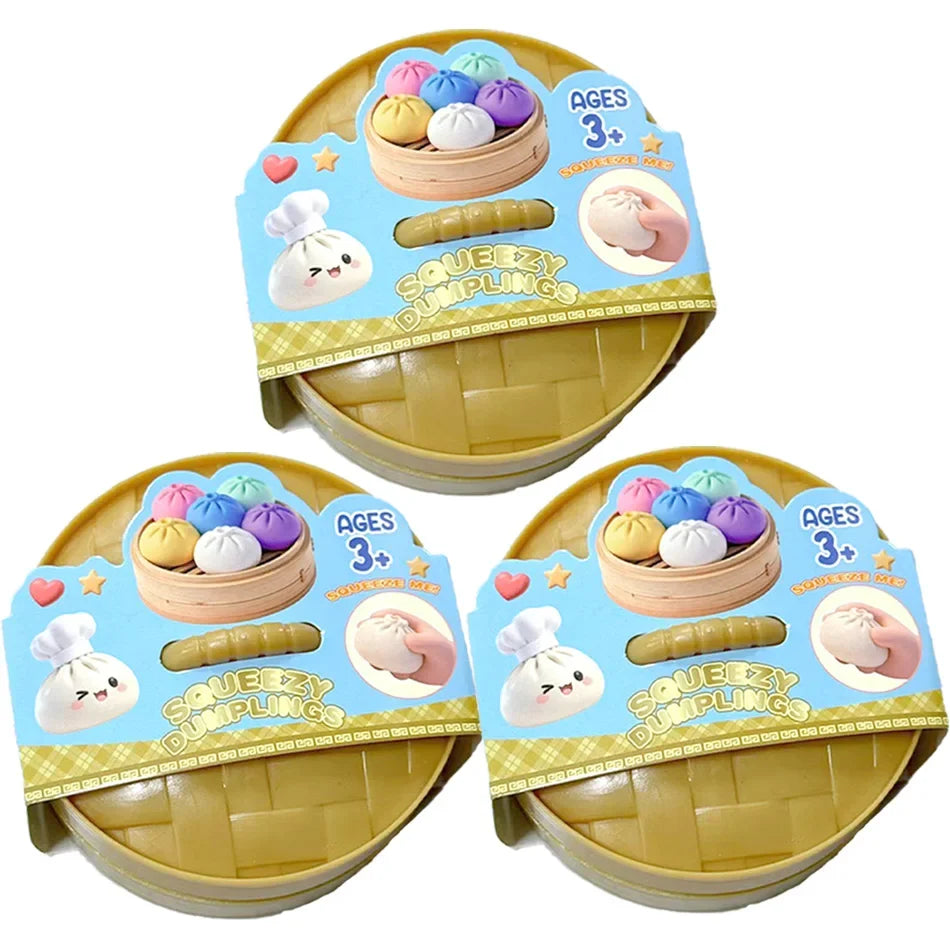 Colorful 6 Styles Glitter Dumpling Glitter Dumpling Squishy with Box Dumplings Sensory Squeeze Toy for Stress Relief Toys-13