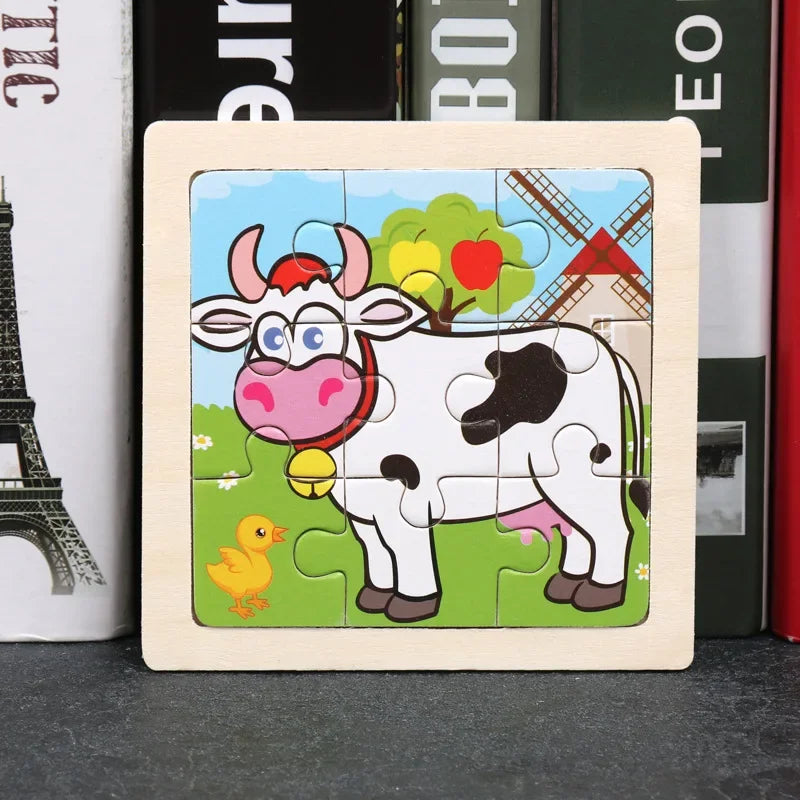 Puzzle en bois de 9 pièces