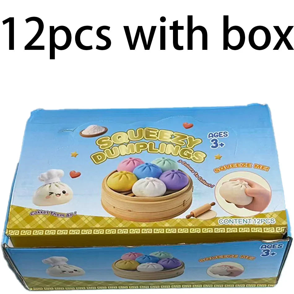 Colorful 6 Styles Glitter Dumpling Glitter Dumpling Squishy with Box Dumplings Sensory Squeeze Toy for Stress Relief Toys-17