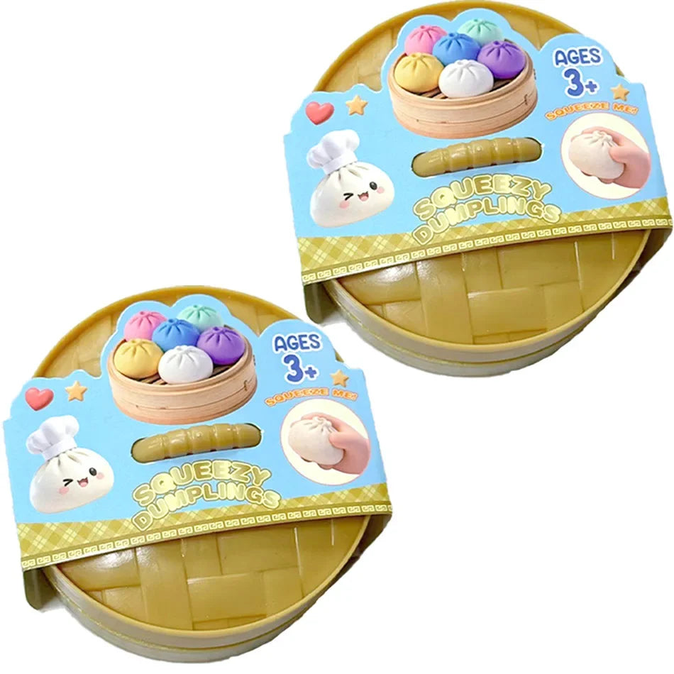 Colorful 6 Styles Glitter Dumpling Glitter Dumpling Squishy with Box Dumplings Sensory Squeeze Toy for Stress Relief Toys-12