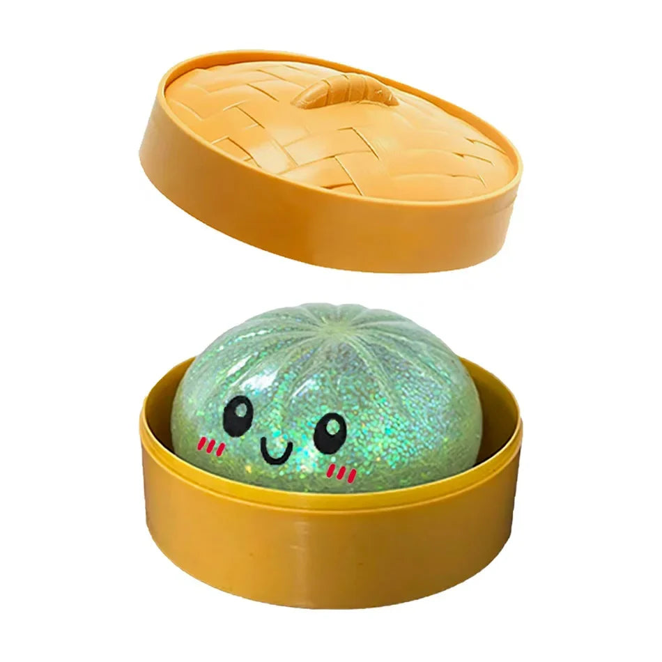Colorful 6 Styles Glitter Dumpling Glitter Dumpling Squishy with Box Dumplings Sensory Squeeze Toy for Stress Relief Toys-10