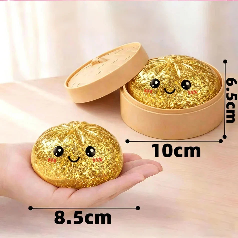 Colorful 6 Styles Glitter Dumpling Glitter Dumpling Squishy with Box Dumplings Sensory Squeeze Toy for Stress Relief Toys-0