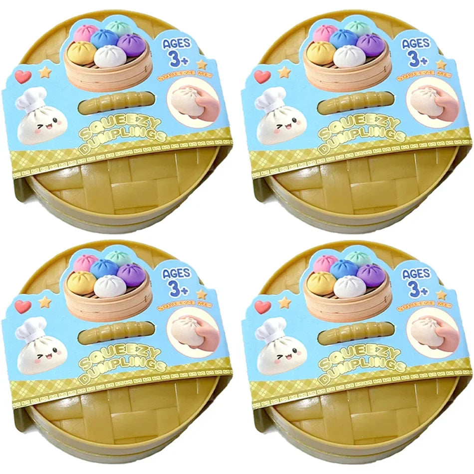 Colorful 6 Styles Glitter Dumpling Glitter Dumpling Squishy with Box Dumplings Sensory Squeeze Toy for Stress Relief Toys-14