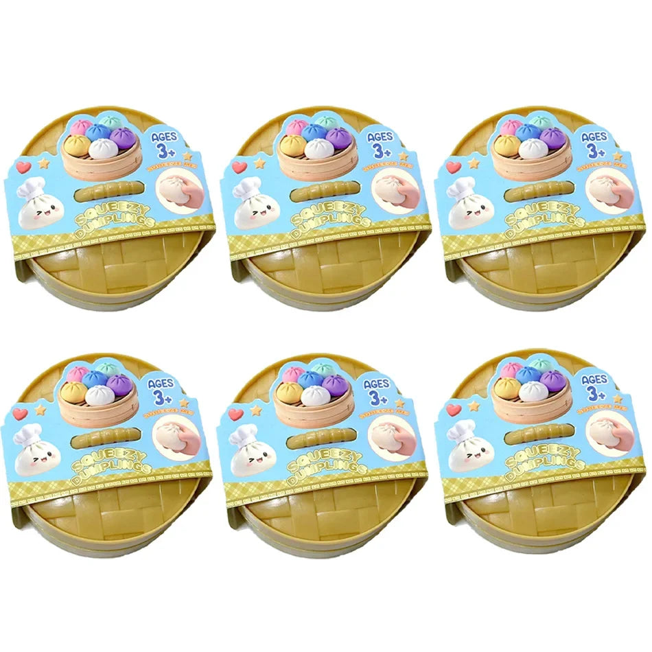 Colorful 6 Styles Glitter Dumpling Glitter Dumpling Squishy with Box Dumplings Sensory Squeeze Toy for Stress Relief Toys-16