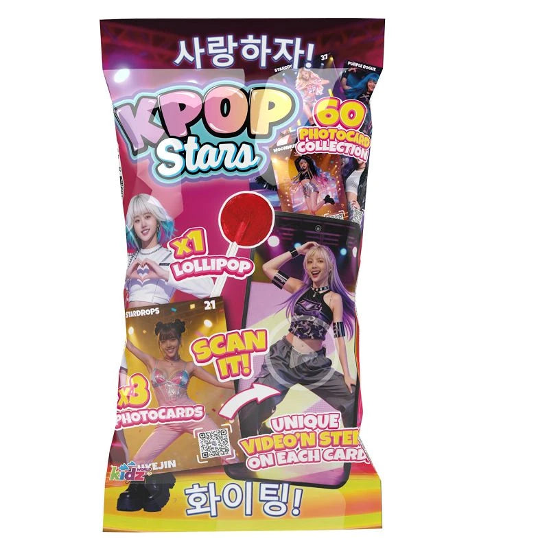 Display cartes K-Pop à collectionner (3 cartes + 1 sucette)