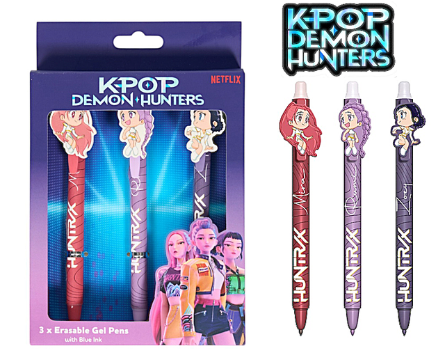 Pack de 3 stylos effacable KPOP Demon Hunters