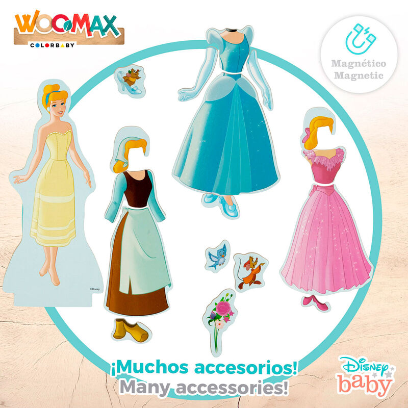 Ensemble en bois magnétique Robes de Cendrillon Disney