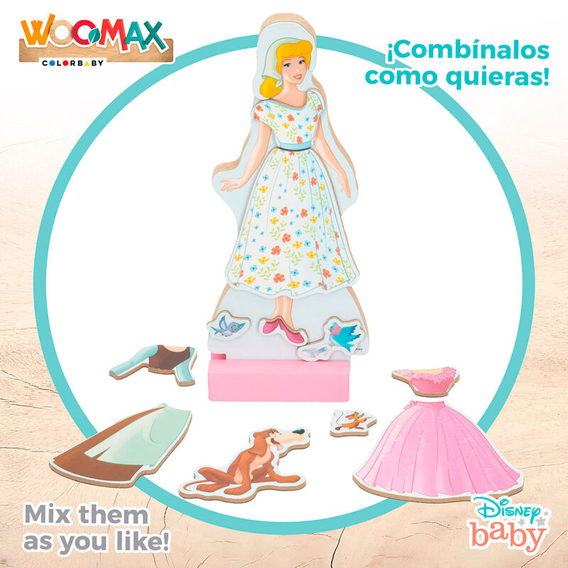 Ensemble en bois magnétique Robes de Cendrillon Disney