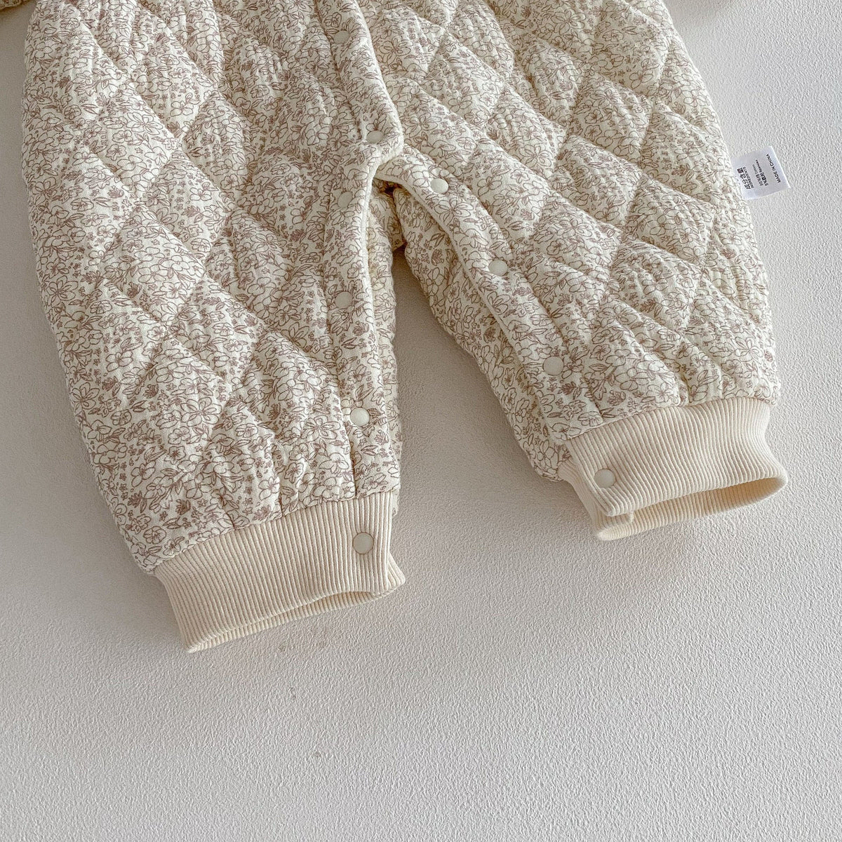 Combinaison chaude MyKids-USA® pour bébé fille, manches longues, motifs floraux et losanges, doublée en polaire