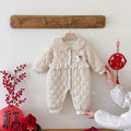 Combinaison chaude MyKids-USA® pour bébé fille, manches longues, motifs floraux et losanges, doublée en polaire